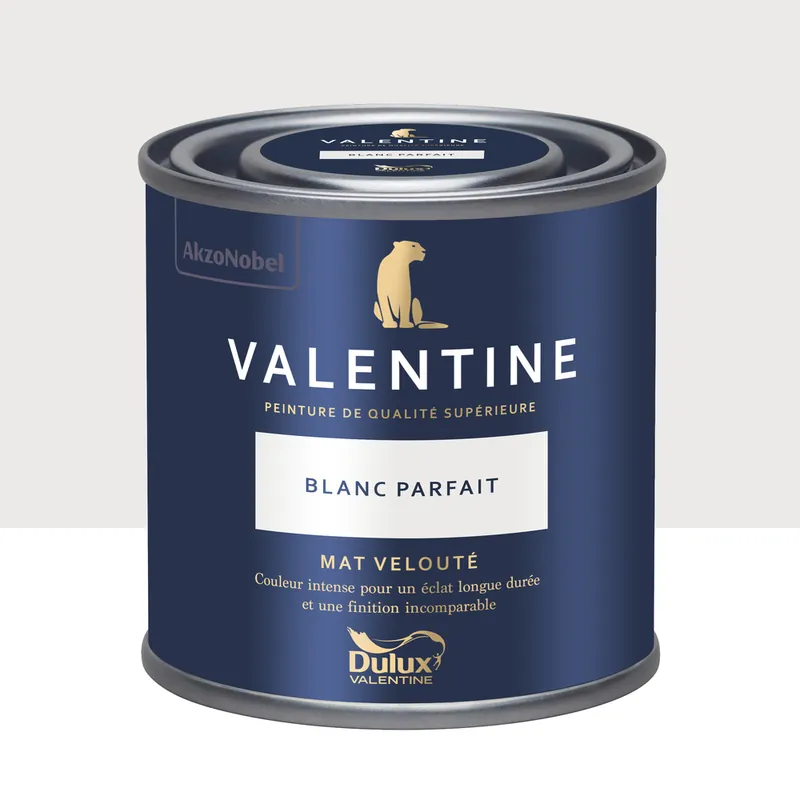 Dernière Chance Peinture Valentine Mat Velouté Blanc Parfait 0,125 L - DULUX VALENTINE