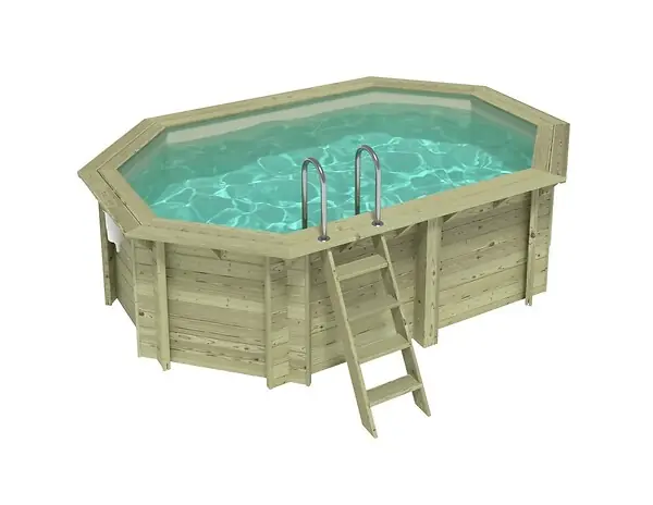 Piscine hors sol en bois NEMO 4.3 x 3 - H.1.18 m, sable, cadre en métal - sans dalle - BAS7302OSPU3 ALTANKA Jusqu'à Épuisement Des Stocks