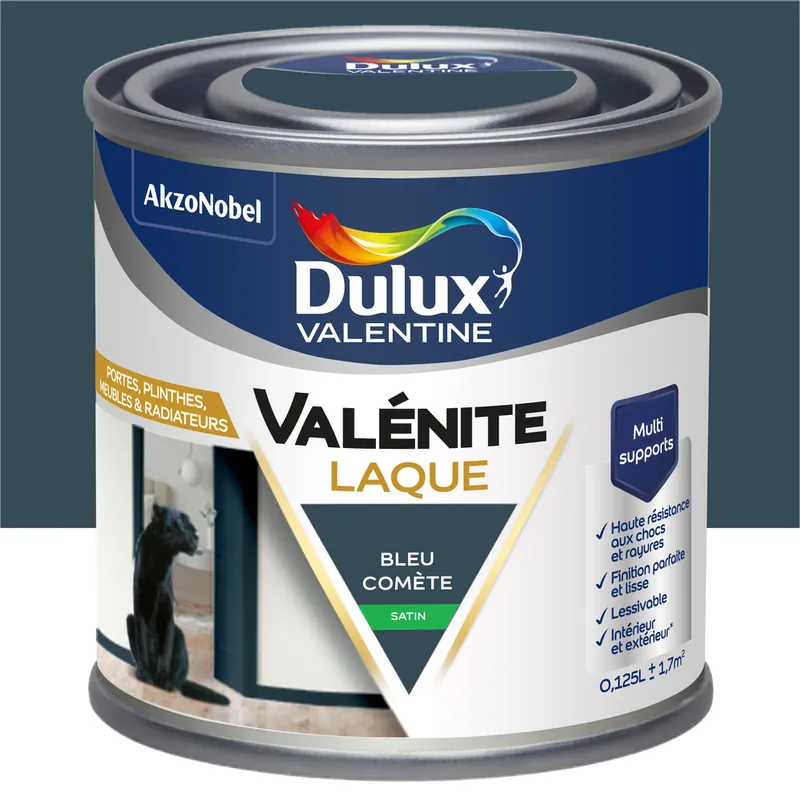 Peinture Boiseries Laque Acrylique Valénite Bleu Comète Satin 125 ML - DULUX VALENTINE Nouvel Arrivage