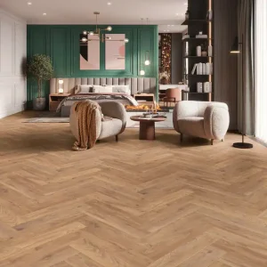 Offre Spéciale Sol stratifié bâton rompu décor chêne K450 FIREBRAND ép 8 mm 12,6 x 63 cm AC5 paquet de 0,87 m² AJ TIMBER