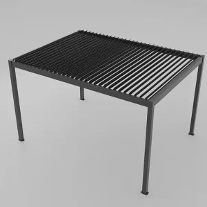 Pergola Sartre autoportante alu - Gris - H.240xL.300xP.300cm ELSEALU Remise