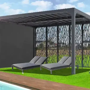 Retour Gratuit Pergola bioclimatique aluminium - L.360xH.231xP.300cm HABRITA