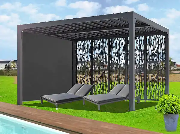 Retour Gratuit Pergola bioclimatique aluminium - L.360xH.231xP.300cm HABRITA