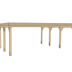 Carport double - 609 - 596 x 120 cm - toit en acier Livraison gratuite domicile WEKA Commander Maintenant