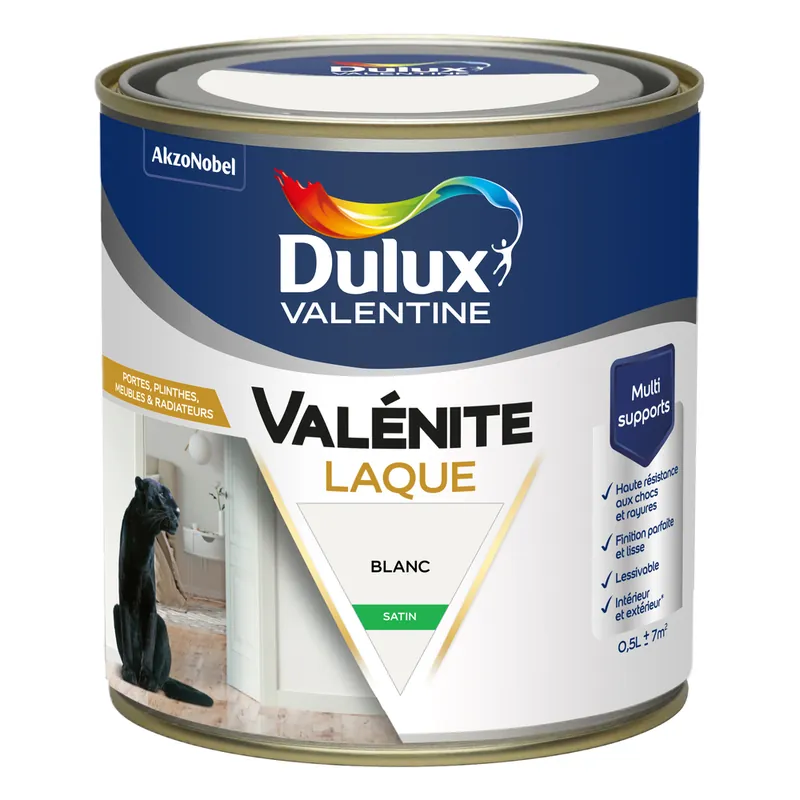 Prix Cassé Peinture Boiseries Laque Acrylique Valénite Blanc Satin 0,5 L - DULUX VALENTINE