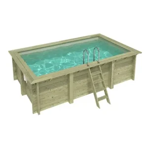 Piscine hors sol en bois AQUA 4.65 x 2.85 - H.1.24 m, sable, fixations à visser - BAS7306OSPL3 ALTANKA Paiement Sécurisé