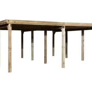 Bon Marché Carport double - 618 - 330 x 120 cm - toit en acier Livraison gratuite domicile WEKA