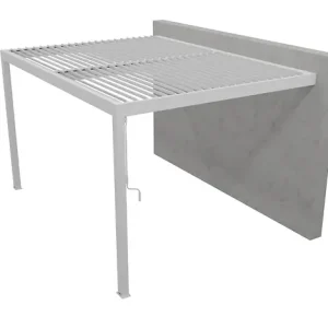 Pergola Sartre adossée - Blanc - H.240xL.400xP.300cm ELSEALU Solde
