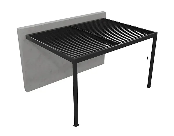 Paiement Sécurisé Pergola adossée Sartre aluminium - Gris - H.240xL.400xP.300 ELSEALU