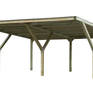 Commande En Gros Carport double en Y - 612 - 317 x 120 cm - toit en acier Livraison gratuite domicile WEKA