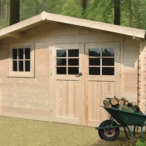 Abri de jardin en bois Linz - 15,05 m² - L.411xl.455xH.232cm SOLID Satisfait Ou Remboursé