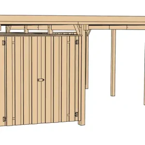Carport - 607 - 316 x 115 cm - remise intégrée 9,80 m² Livraison gratuite domicile WEKA Paiement Sécurisé