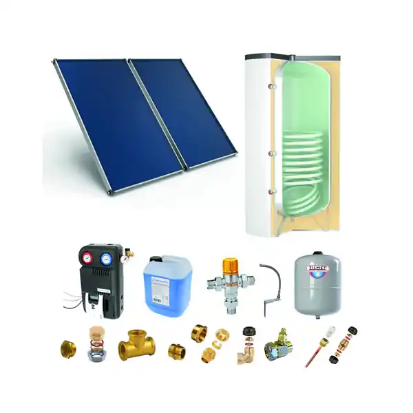 Offre Du Jour Chauffe-eau solaire 2 capteurs solaires fixation toiture plate + ballon ECS 300L - THERMADOR - PSOLECSE23TP