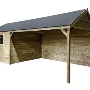 Abri de jardin Bois Cambrai - L.703.7xH.289.1xP.317.9cm SOLID Pas Cher