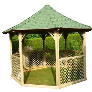 Pavillon de jardin bois - KIC35 - Diam.416xH.340cm HABRITA Bon Marché
