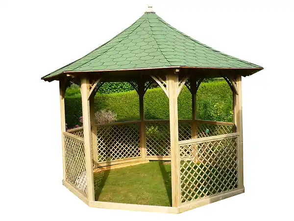 Pavillon de jardin bois - KIC35 - Diam.416xH.340cm HABRITA Bon Marché