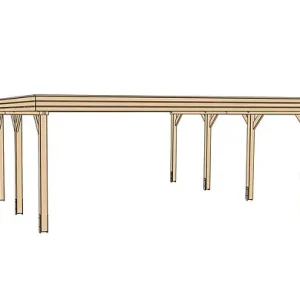 Expédition Rapide Carport double 609 T1 pin - Vert - L.604xH.240xP.614cm WEKA