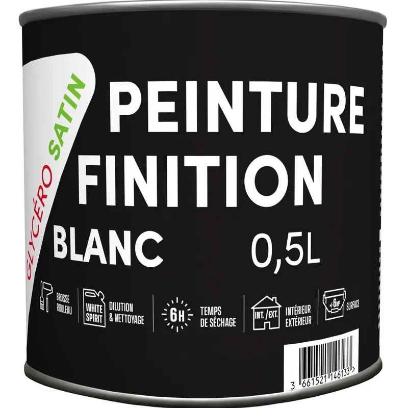 Laque Glycero Blanc Satin 0.5 L TDP Réduction