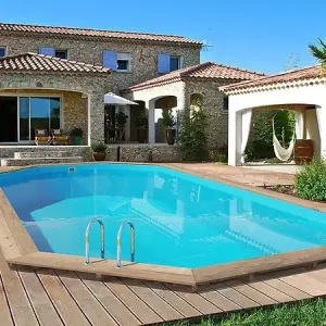 Piscine bois " Palma " - 7.57 x 4.07 x 1.31 m HABITAT ET JARDIN Expédié Aujourd'hui