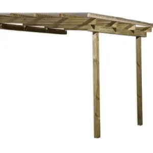 Pergola adossée - 671 Imprégné - 304 x 120 cm Livraison gratuite domicile - WEKA Bon Marché