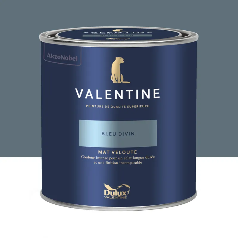 Peinture Valentine Mat Velouté Bleu Divin 0,5L - DULUX VALENTINE Prix Cassé