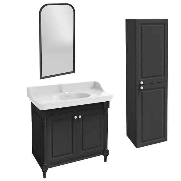 Remise Meuble salle de bain Cléo 1889 plan vasque + miroir + colonne droite JACOB DELAFON
