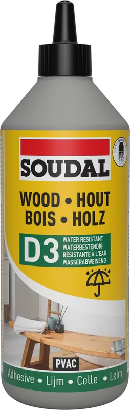 Colle à bois résistant à l‘eau biberon 750 gr SOUDAL Prix Bas