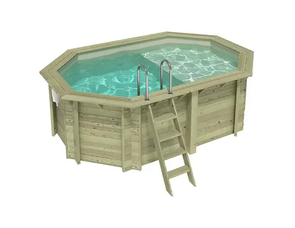 Piscine hors sol en bois NEMO 4.3 x 3 - H.1.31 m avec plage, sable, fixations à visser - BAS7303OSPL3+PLA303 ALTANKA Prix Promo