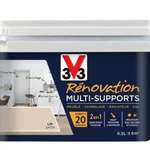 Peinture de rénovation multisupports finition satinée lin 500 ml V33 Offre Du Jour