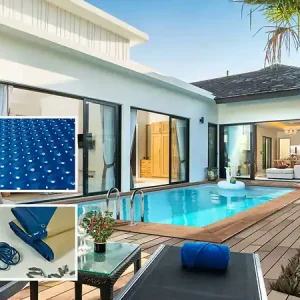 Promotion Saisonnière Piscine bois rectangle " Aruba 140 "- 5.00 x 3.00 x 1.38 m + Bâche à bulles 180 µ - Bâche hiver 280 g/m² HABITAT ET JARDIN