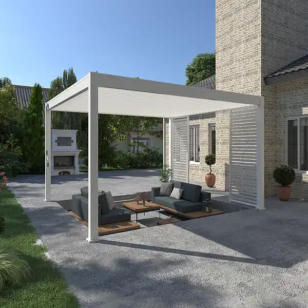 Pergola bioclimatique autoportante 4x4m - Blanc OMBREA Achetez Aujourd'hui