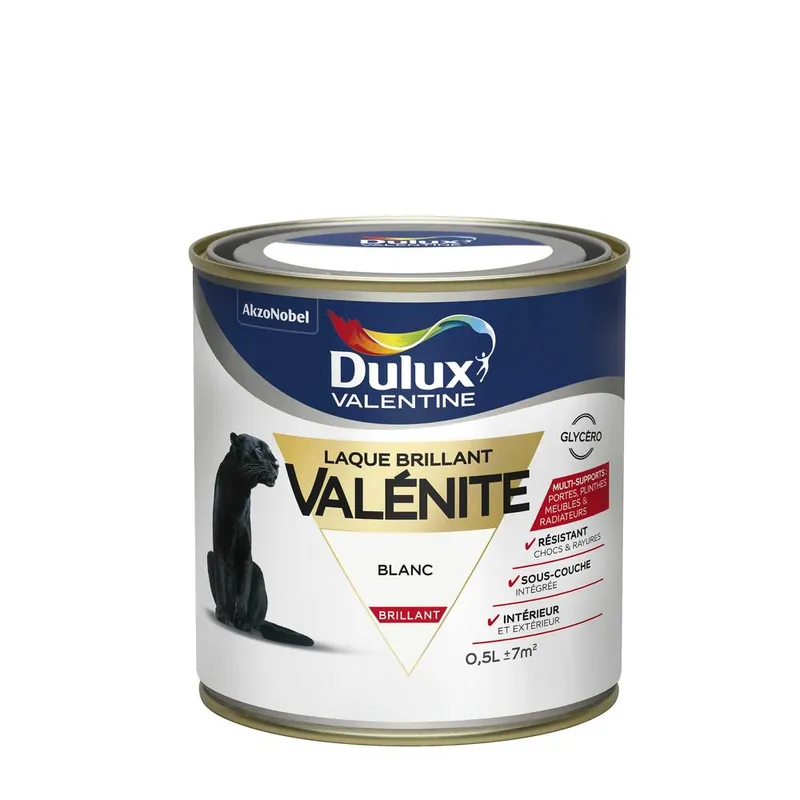 Top Vente Peinture Laque Valénite blanc brillant 500 ml - DULUX VALENTINE