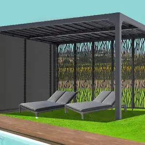 Prix Cassé Pergola bioclimatique aluminium - L.360xH.231xP.300cm HABRITA