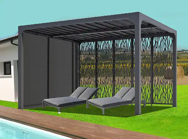 Prix Cassé Pergola bioclimatique aluminium - L.360xH.231xP.300cm HABRITA