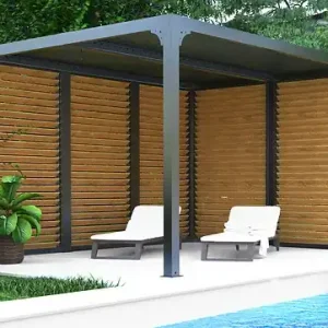 Produit De Marque Pergola bioclimatique alu - Gris anthracite - L.360xP.300cm HABRITA