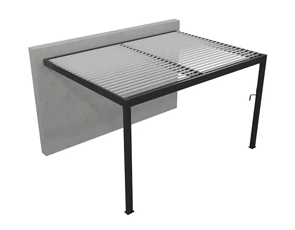 Pergola adossée Sartre alu - Gris/blanc - 4x4m ELSEALU Affaire À Saisir