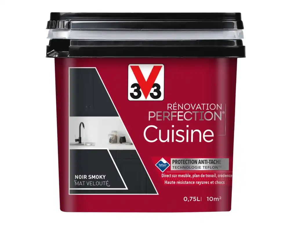 Acheter Direct Peinture de rénovation pour cuisine noir smoky finition mate 0,75L - V33