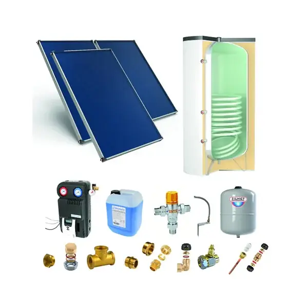 Chauffe-eau solaire 3 capteurs solaires fixation toiture inclinée + ballon ECS 300L - THERMADOR - PSOLECSE33 Commande En Gros