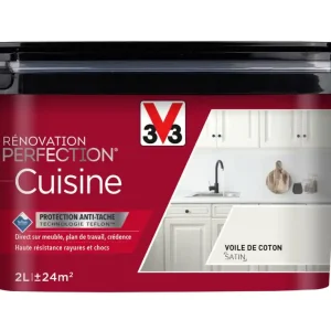 Peinture de rénovation pour cuisine voile de coton finition satinée 2L - V33 Dernière Chance
