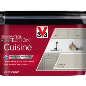 Peinture de rénovation pour cuisine seigle finition satinée 2L - V33 Nouveauté