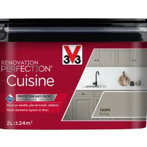 Peinture de rénovation pour cuisine taupe finition satinée 2L - V33 Commander Vite