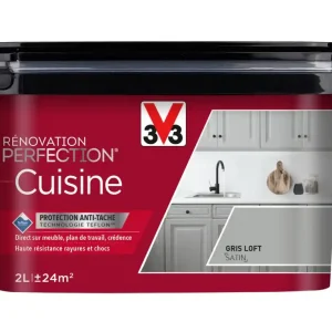 Peinture de rénovation pour cuisine gris loft finition satinée 2L - V33 Remise
