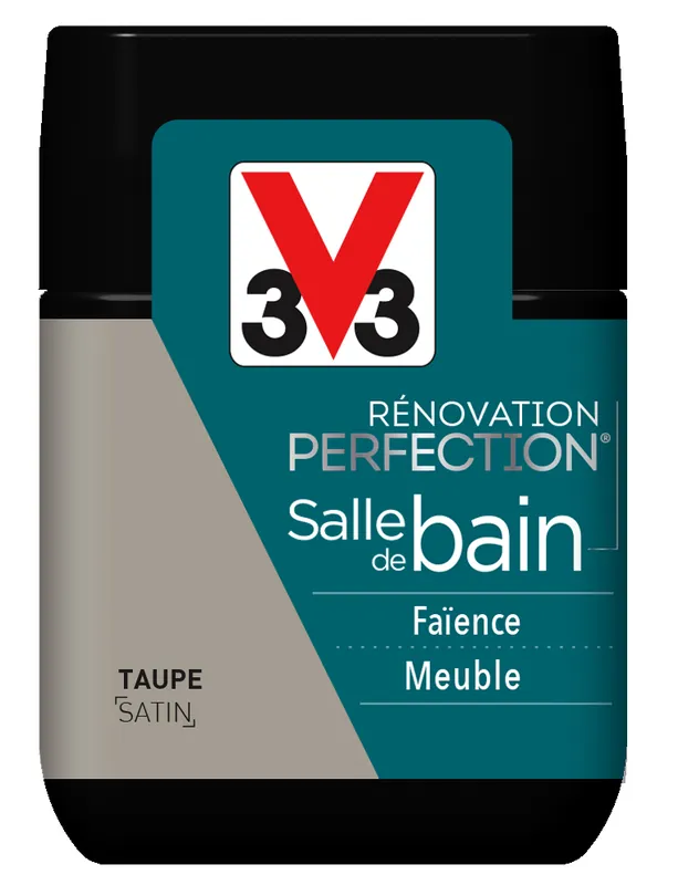 Peinture de rénovation pour salle de bains finition satinée taupe 75 ml V33 Quantité Limitée