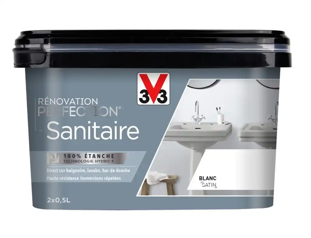 Achetez Aujourd'hui Peinture et protection de rénovation blanc pour baignoire, bac de douche, lavabo 1L - V33