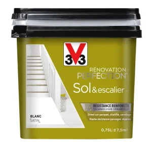 Commander Vite Peinture de rénovation sol et escalier finition satinée blanc 750 ml V33