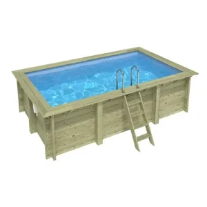 Must-Have Piscine hors sol en bois AQUA 4.65x2.85 - H.1.24 m cadre en métal, sans dalle béton - BAS7306OSPU ALTANKA