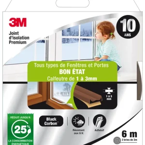 Commande En Gros Joint d‘isolation pour fenêtre et porte 6 m 1 à 3 mm Premium marron 3M