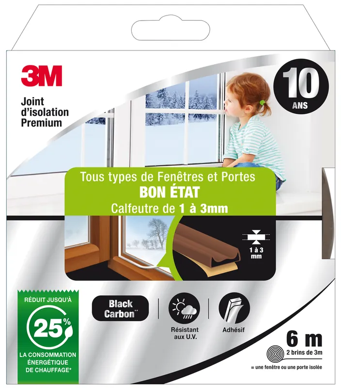Commande En Gros Joint d‘isolation pour fenêtre et porte 6 m 1 à 3 mm Premium marron 3M