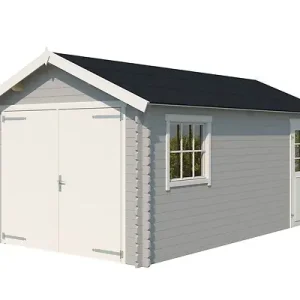 Meilleur Choix Garage en bois Dillon gris clair - L.293.2xP.533.1cm LASITAMAJA