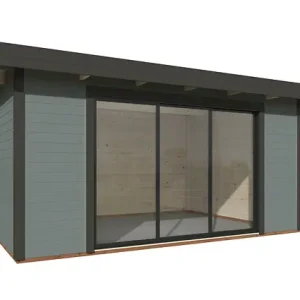 Studio de jardin en bois Lydia bois épicéa - Gris - L.494xH.237xP.390cm WHITE WOOD Nouvelle Collection